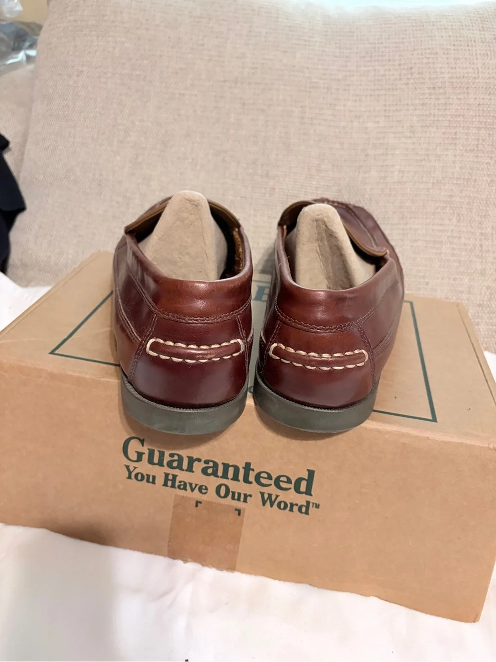 L.L. Bean Men’s Chestnut Brown Leather Slip-On Loafers